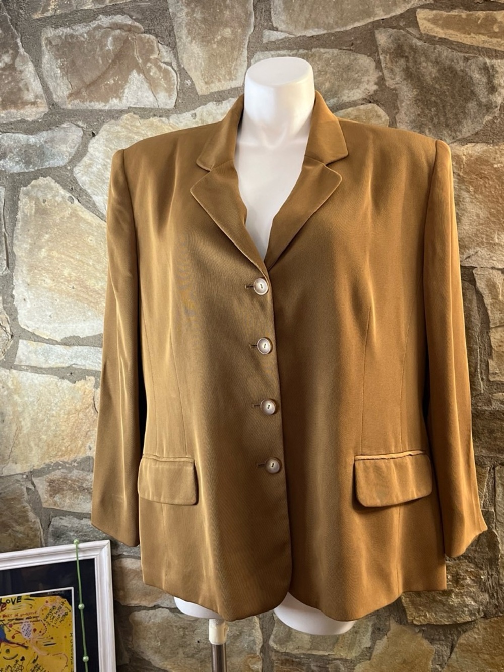 Vintage Rena Rowan for Saville Camel Blazer Size 22W